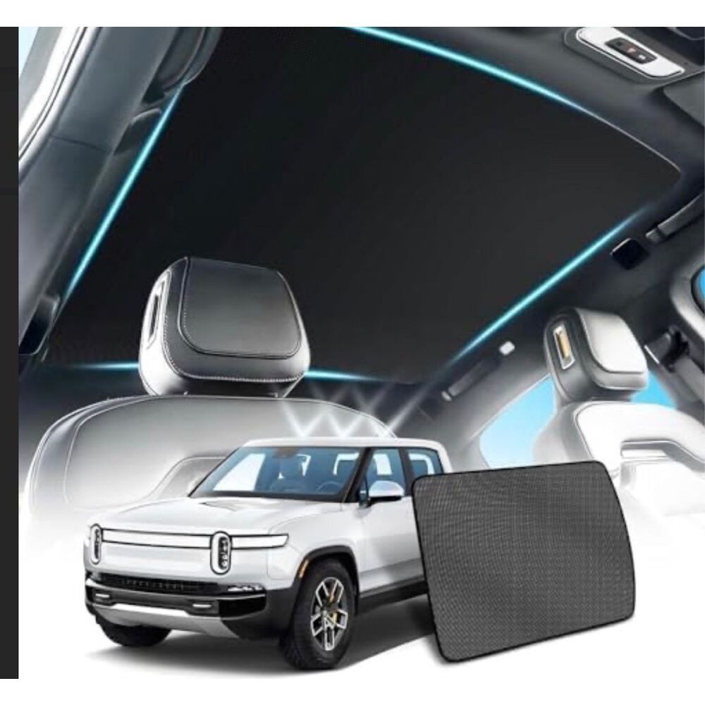 Roof Sunshade Compatible with Rivian R1T, 2 in 1 Ice Crystal UV Sun Protection B